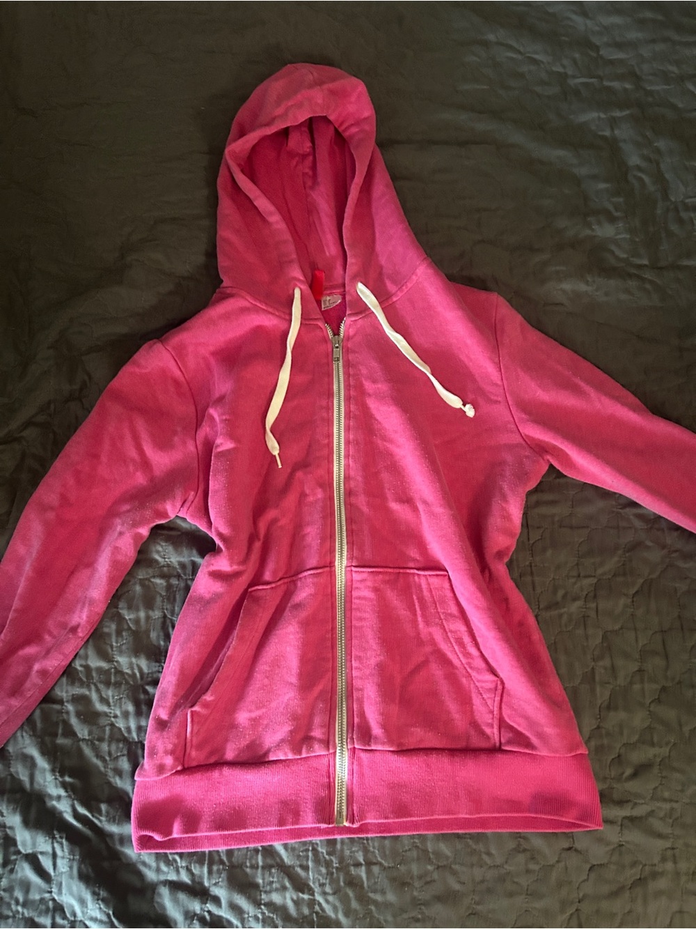 H&M Bright Pink Hooded Zip-Up Jacket